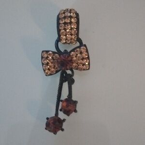 Citrine and Root Beer brown crystal Bow Pendant